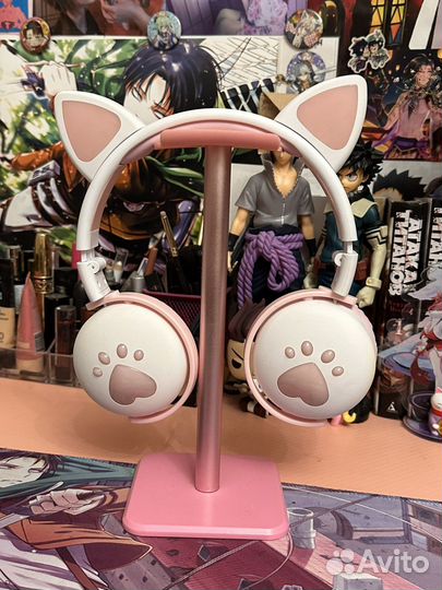 Розовые наушники с ушками