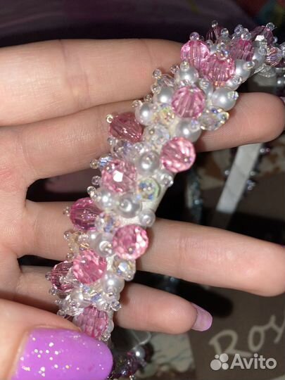 Ободок с бусинками