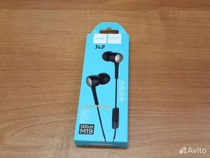 Наушники Hoco earphone M19 120cm чёрные