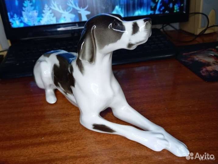 Фарфоровая статуэтка лфз Собака пойнтер