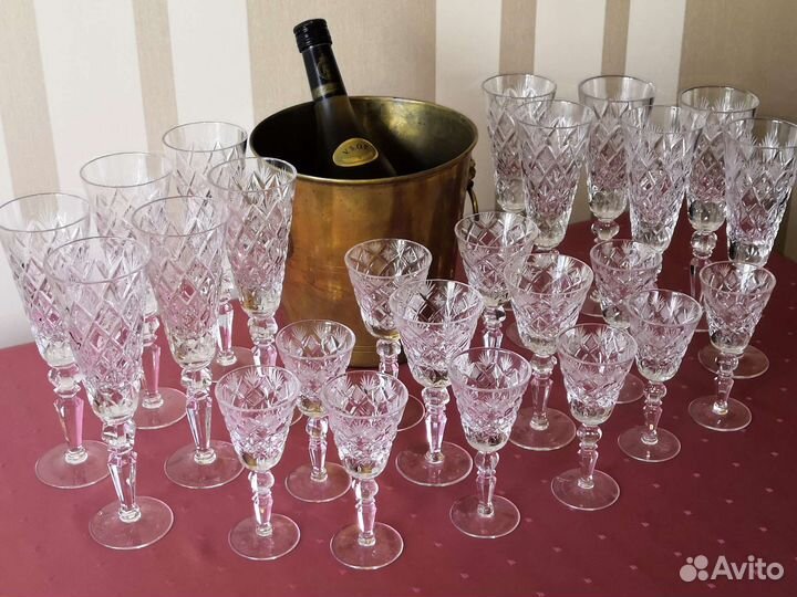 Фужеры рюмки ромб снежинки, Гусь Хрустальный