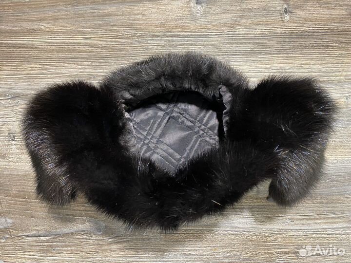 Мужская меховая шапка чёрная шапка Мех Ондатра