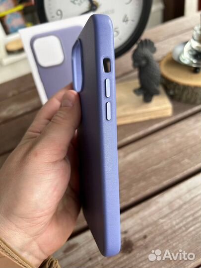 Чехол Кожа iPhone 13 Pro Max Сирень