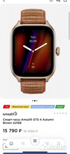 Смарт-часы Amazfit GTS 4 Autumn Brown A2168