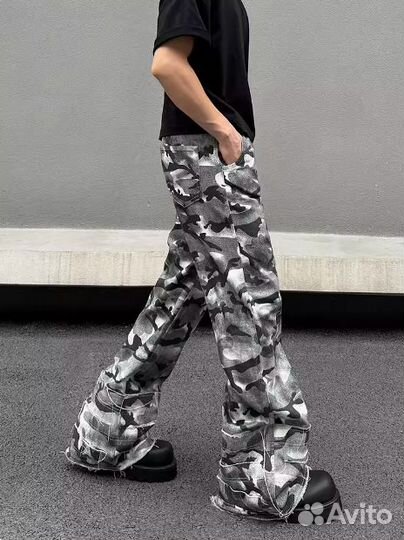 Джинсы Vetements camo Rick Owens type