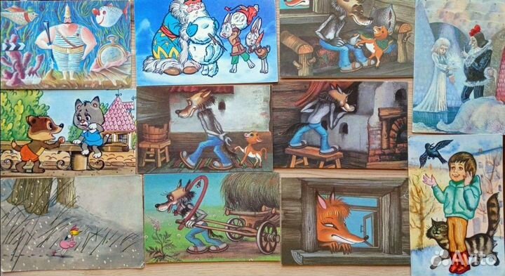 28 открытки уменьшенного формата 70е-80е