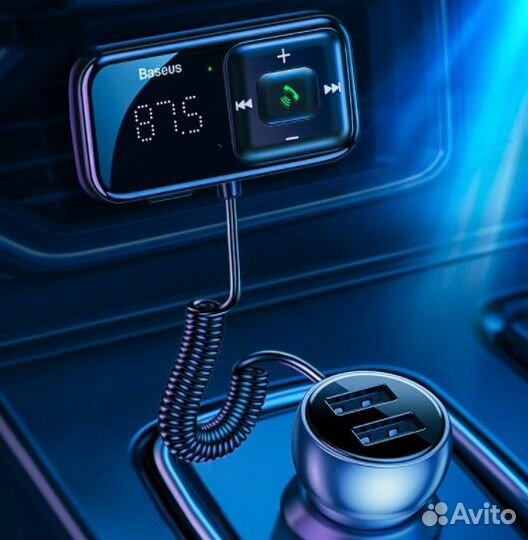 FM-трансмиттер с блютуз Baseus S-16, MP3 -Гарантия