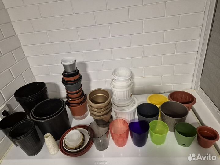 Цветочные горшки пакетом