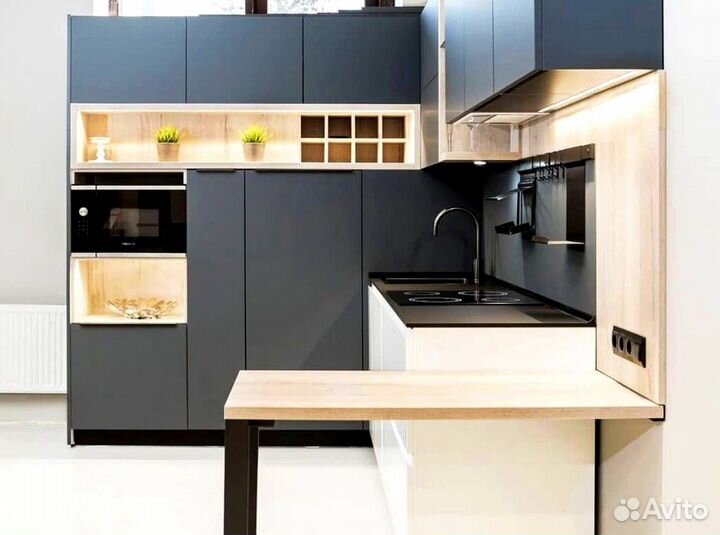 Угловая кухня с мдф фасадами