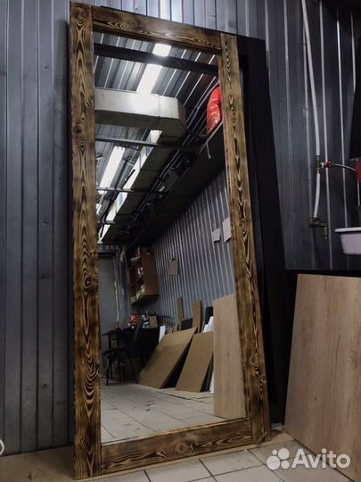 Зеркало в деревянной раме лофт loft напольное