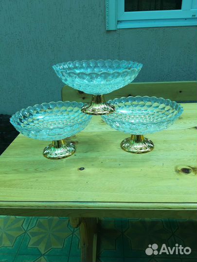 Ваза для фруктов на ножке Набор 3шт