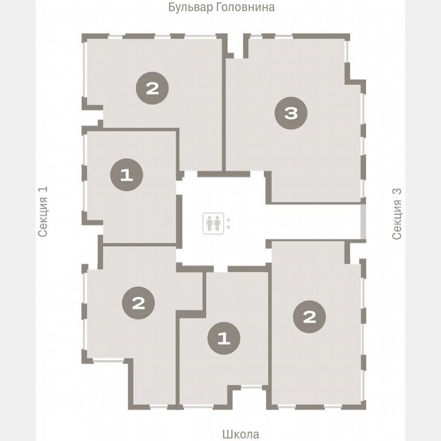 1-к. квартира, 55,5 м², 6/15 эт.