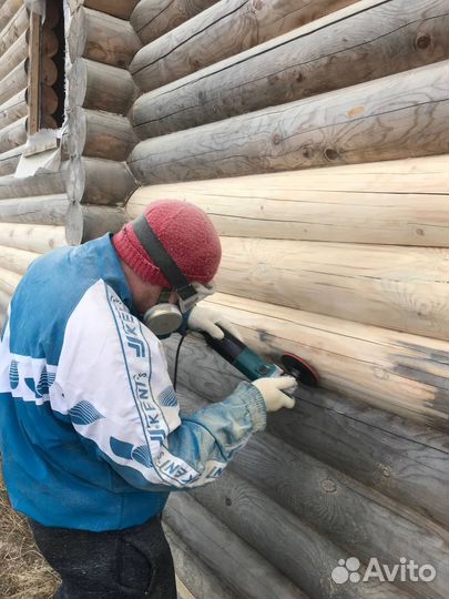 Шлифовка, конопатка дома из бруса/бревна