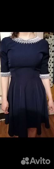 Платье школьное синее