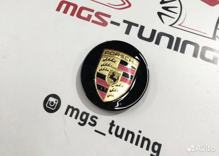 Колпачок в ступицу Porsche черный 76м. 1 шт