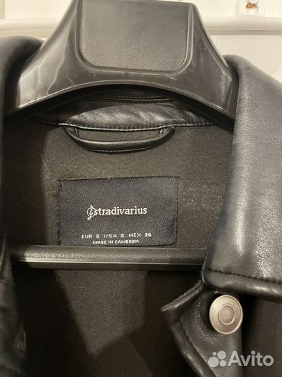 Кожаный пиджак stradivarius