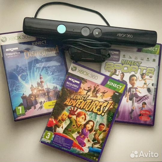 Диски Kinect + камера Kinect Xbox 360