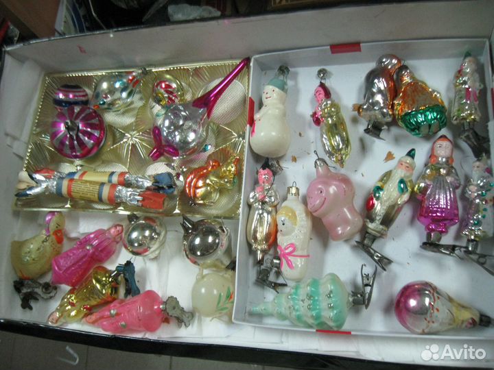 Елочные игрушки СССР - прищепки,подвески,стеклярус