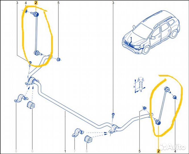 Стойка стабилизатора Renault Duster HJD