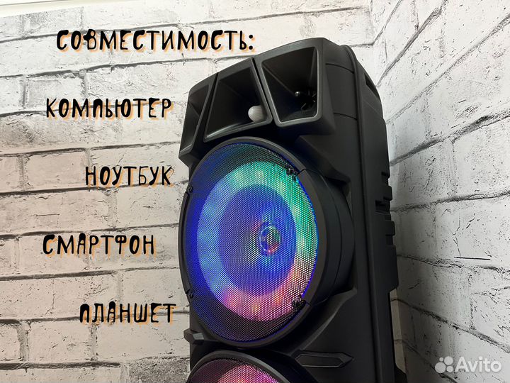 Портативная музыкальная блютуз колонка караоке