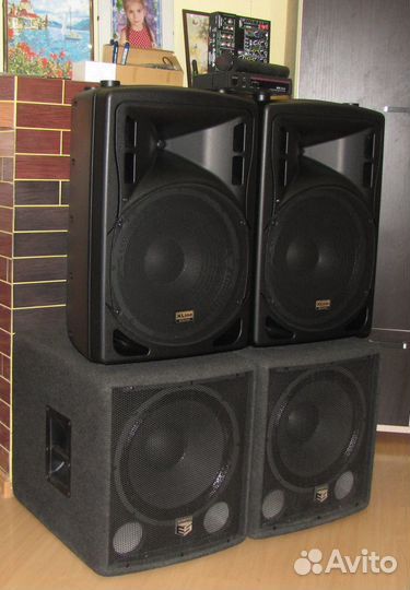 Колонки Activ Сабы 2200W Pro-115 XL+ES +Mixer+Mic
