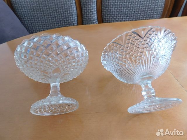 2 Антикварные,красивые, вазочки-креманки Мальцев