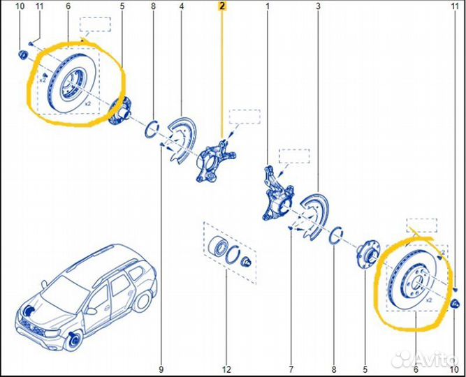 Диск тормозной передний Renault Duster HJD