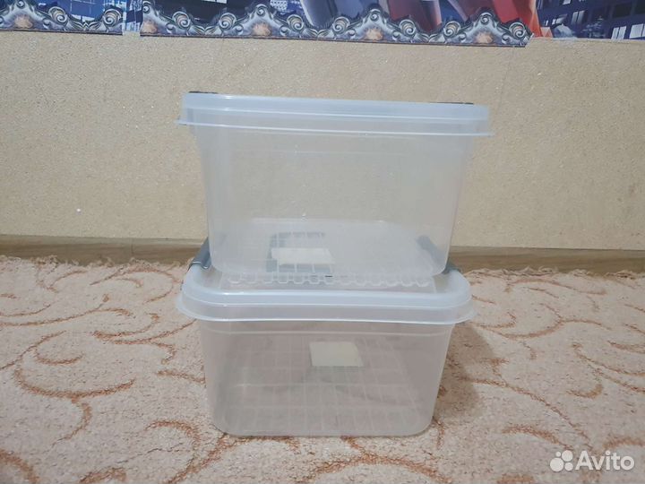 Бокс квадратный с крышкой и клипсами