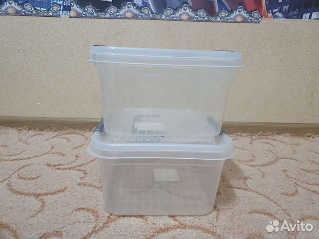 Бокс квадратный с крышкой и клипсами