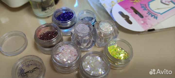 Набор для наращивания ногтей лампа гели блеск