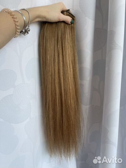 Натуральные волосы на заколках 50 см