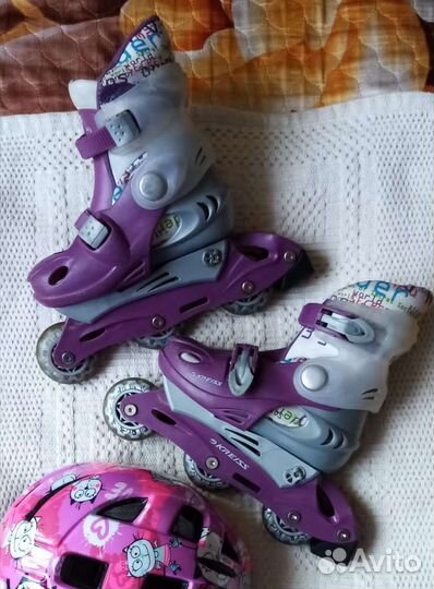 Роликовые коньки раздвижные детские 2 шт