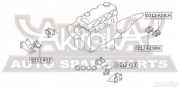Подушка двигателя задняя правая 0212F23RH asva