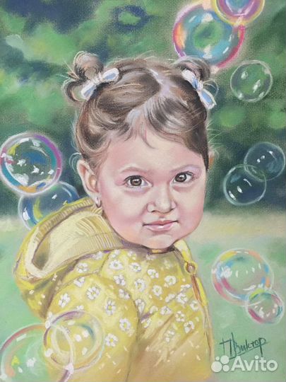 Портрет по фото пастелью