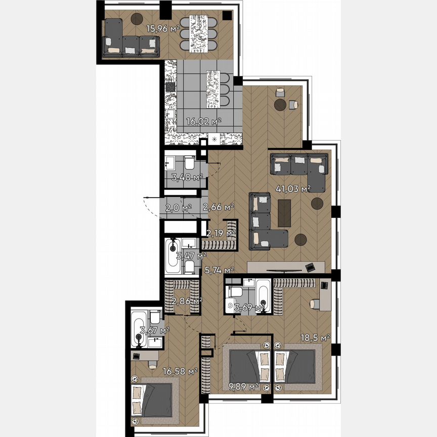 5-к. квартира, 147,7 м², 20/20 эт.