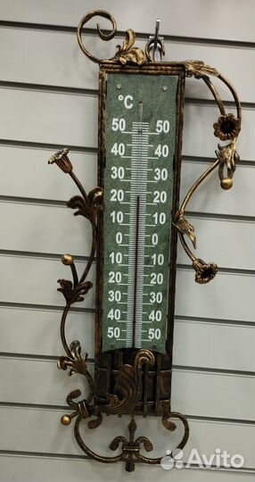 Термометр фасадный кованый большой Лето
