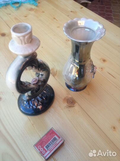 Ваза и подсвечник фарфор