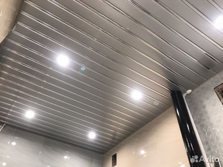 Реечные потолки. Комплект 1,5*1,0. Серебро/хром