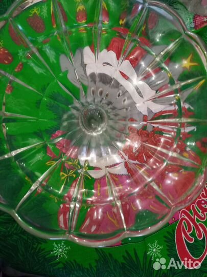 Ваза для фруктов на ножке СССР стекло