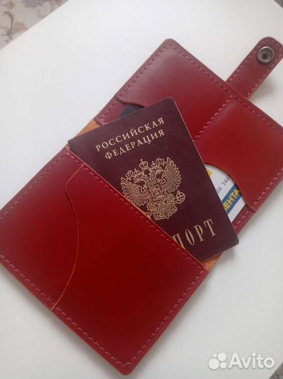 Обложка для паспорта натуральная кожа, руч. работа