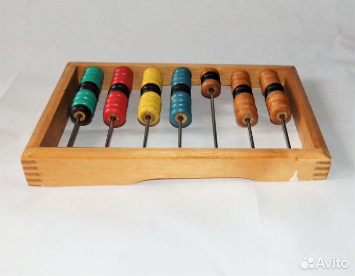 Счеты небольшие Цветные костяшки СССР Винтаж