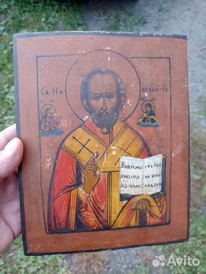 Икона старинная.Николай Чудотворец