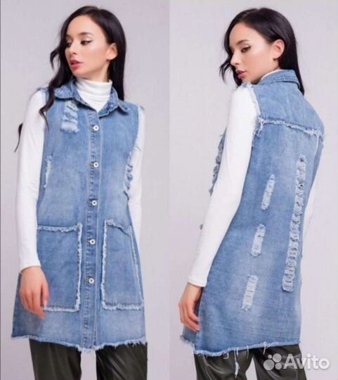 Джинсовый кардиган женский 46 48 новая