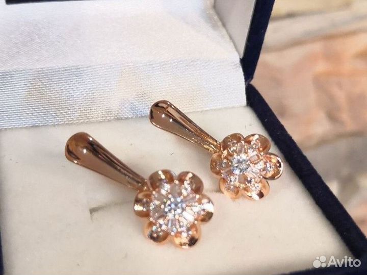 Детские золотые серьги с пробой RG585