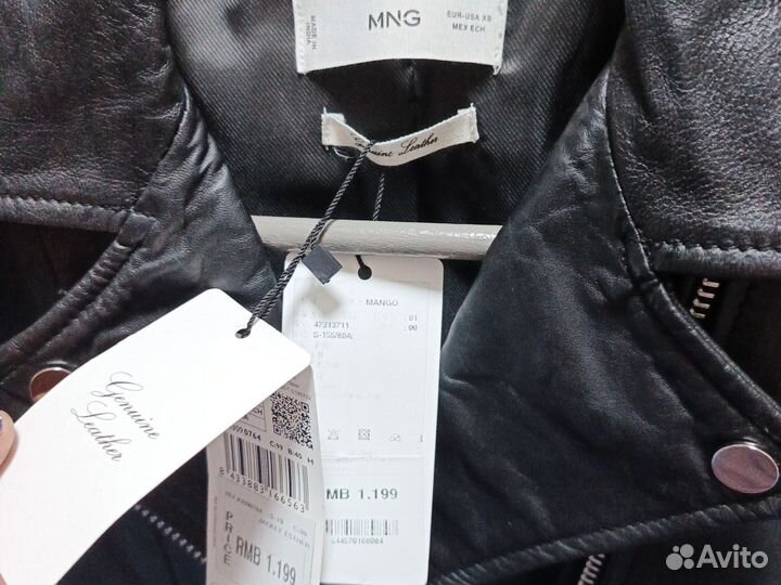Куртка новая Mango кожа натуральная p.XS
