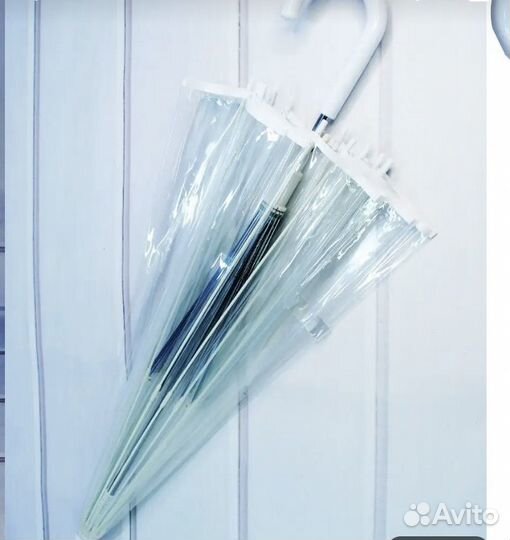 Зонт трость прозрачный