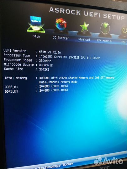 Материнская плата 1155 с процессором и памятью