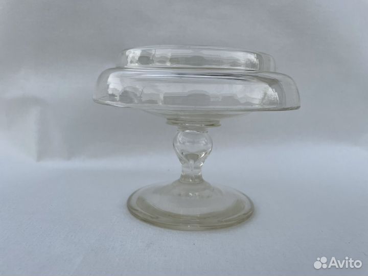Ваза гладкiй хрусталь, для конфет, царизм