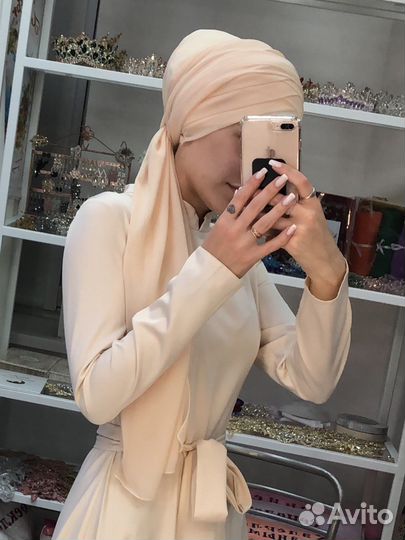 Платок на никах с чепчиком