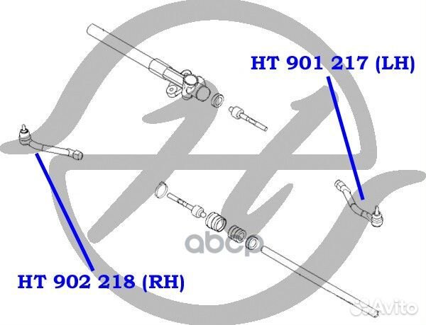 Наконечник рулевой тяги, правый HT902218 Hanse